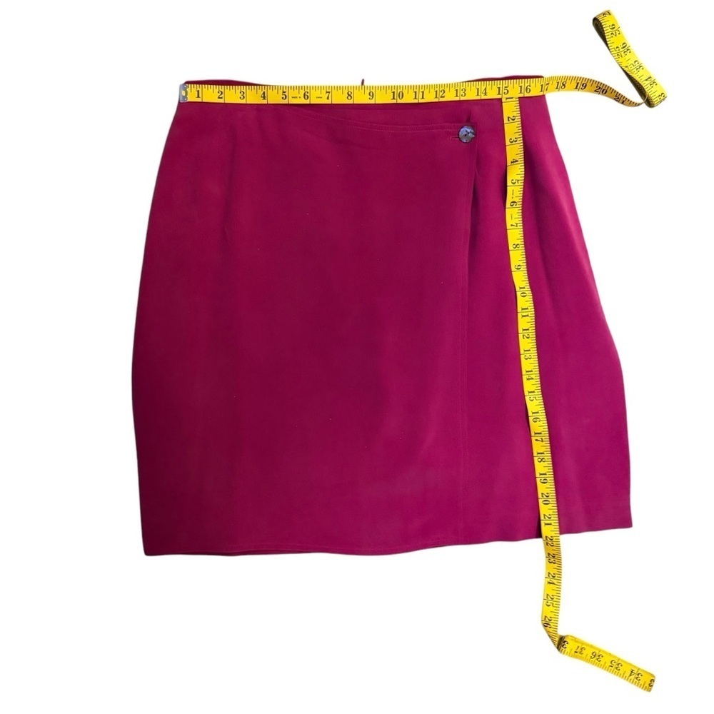 Vintage Liz Claiborne 100% Silk Faux Sarong Knee Length Skirt Sz 16 - Picture 3 of 7